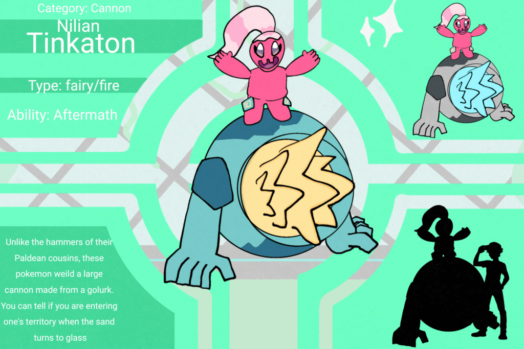 Nilian Tinkaton. It was originally gonna be a pirate but I didn't know how to do that other than giving it a hat which I wasn't gonna do, but it's a pirate in my heart