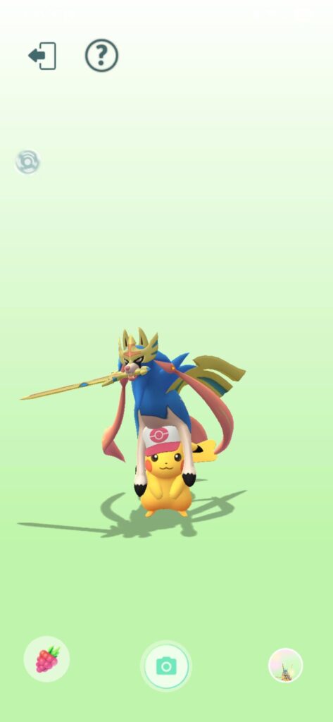 Zacian was hurt in battle. Pikachu carrying him home.