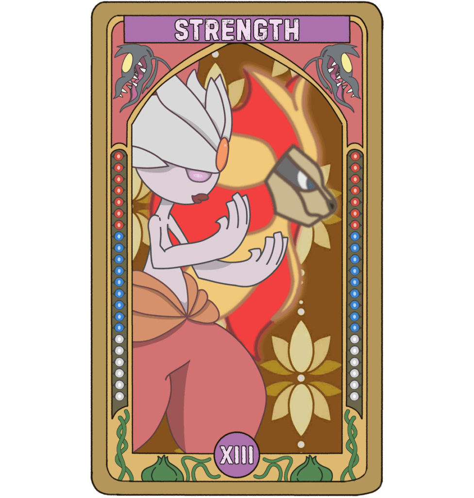 Mega Medicham is pure Strength!What pokemon fits the most for The Chariot? (meaning in description)