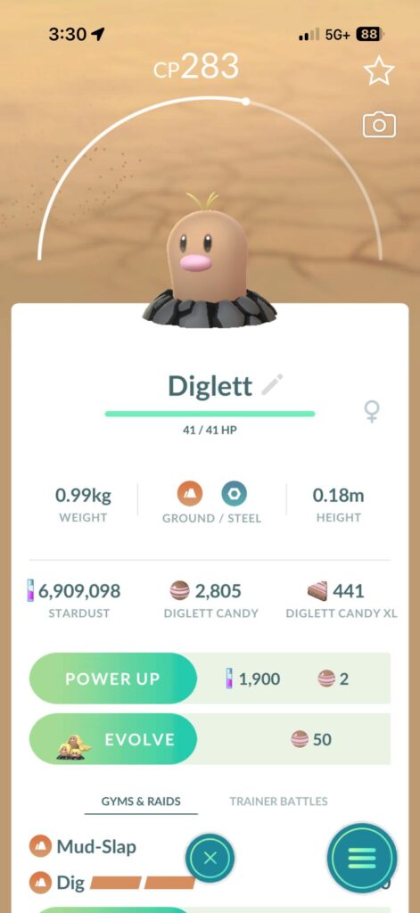 The Alola Diglett model has been updated!