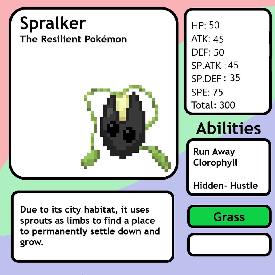 Made a pseudo-legendary line based on those plants that can grow anywhere.
