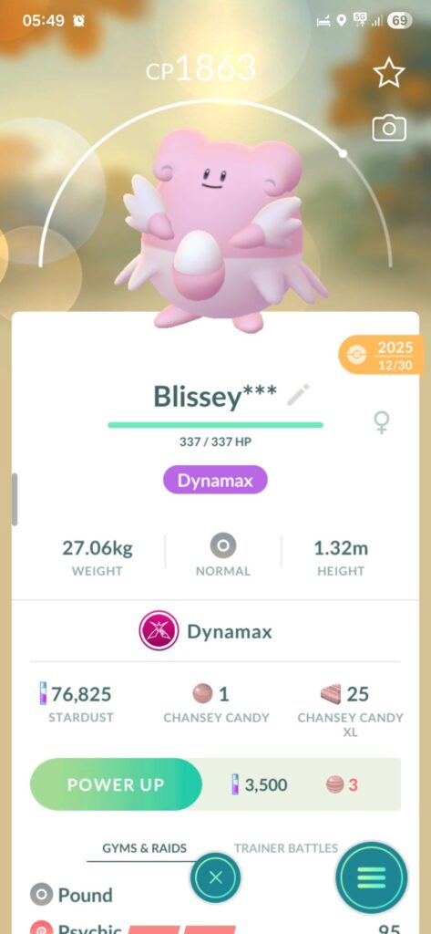 Why can't I put this Blissey in a spot?