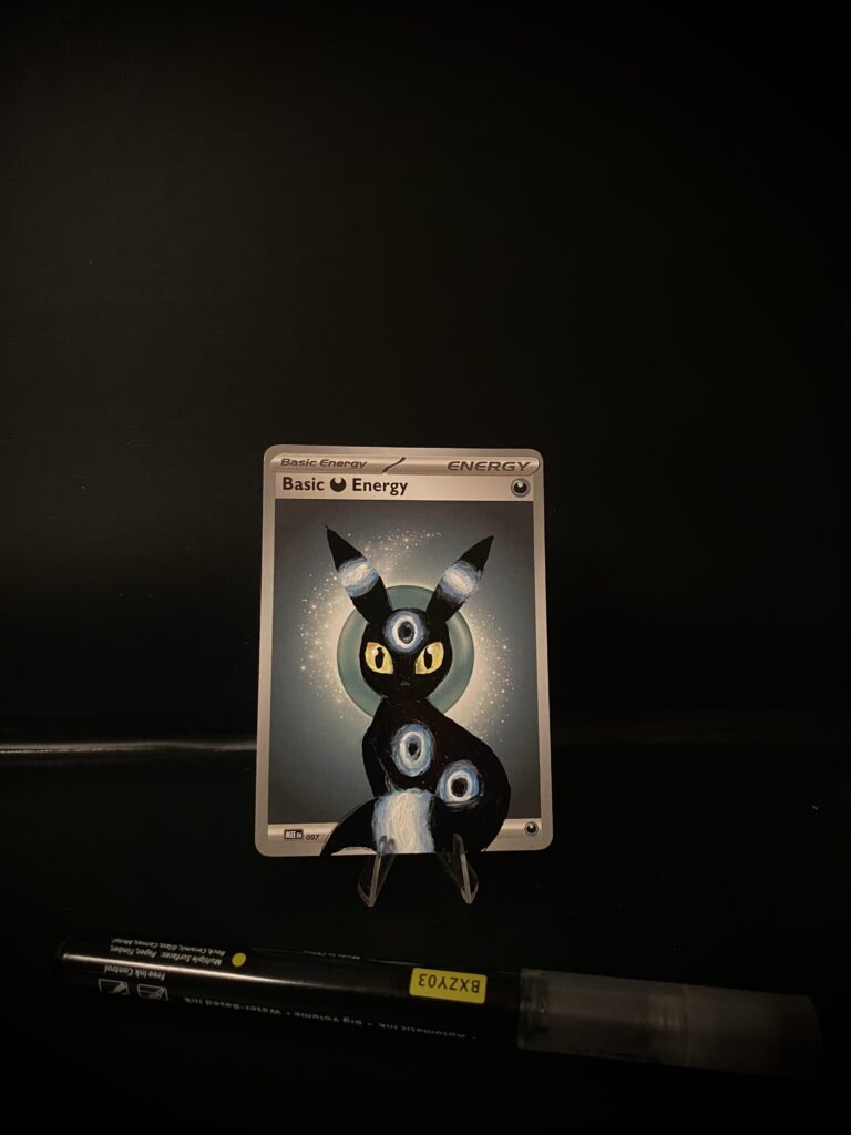 I painted Umbreon on a Dark Energy card 🌘