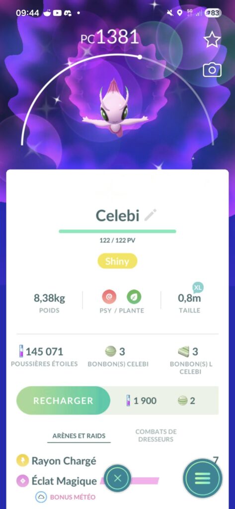 Celebi from task quest is always a shiny?