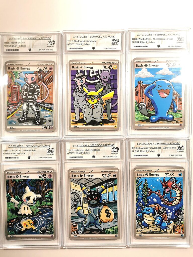 My first fully slabbed series of hand-painted Pokémon cards – EP Studios (Certified Artwork)