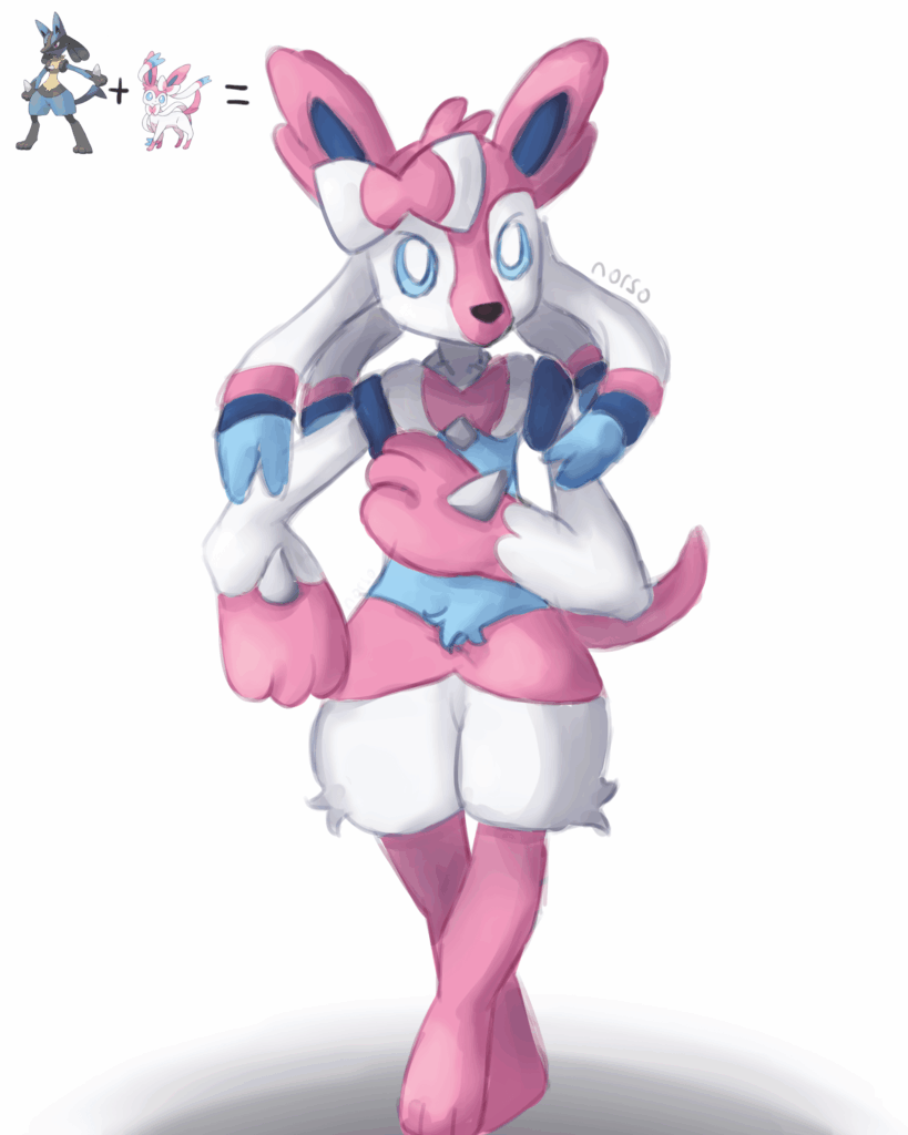 Lucario and Sylveon fusion, idk what to call them