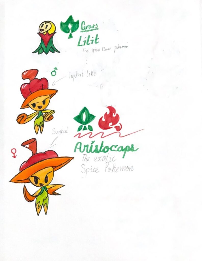 A Grass-Fire type Pepper Pokemon based off of both Boxers and Cheerleaders.