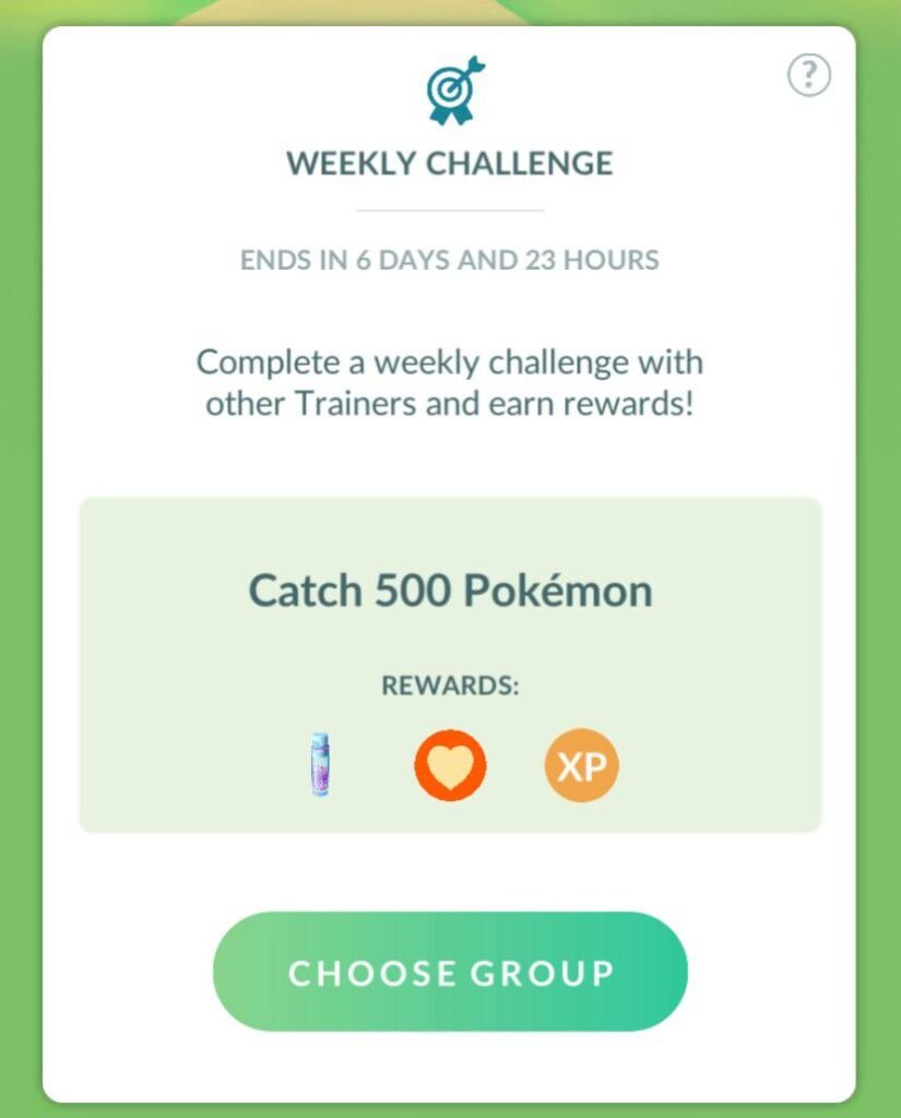 This Weeks Weekly Challenge is now available - Catch 500 Pokémon