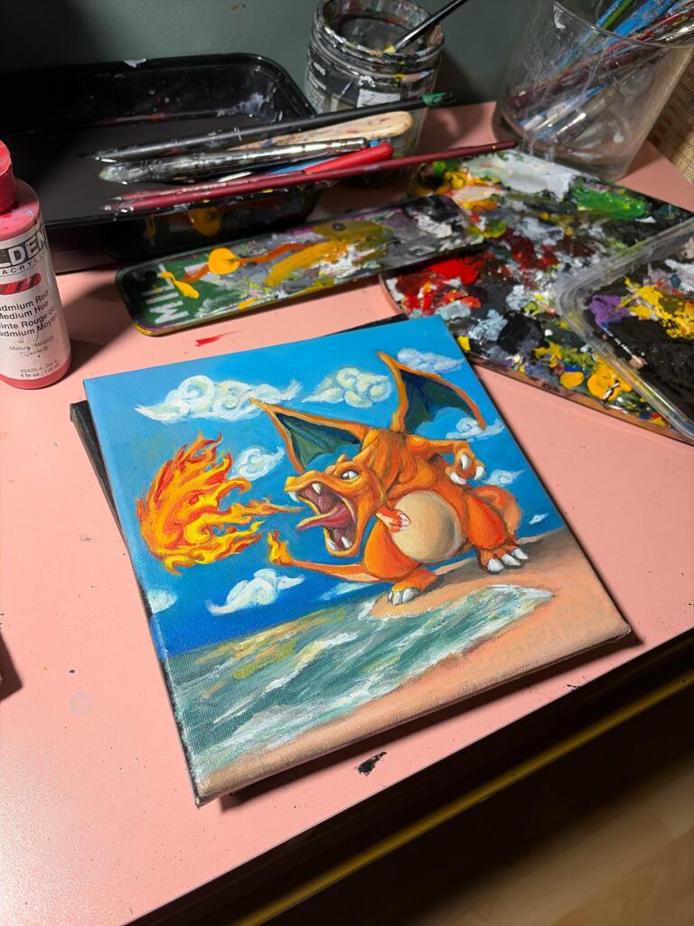 Charizard Mini Acrylic painting