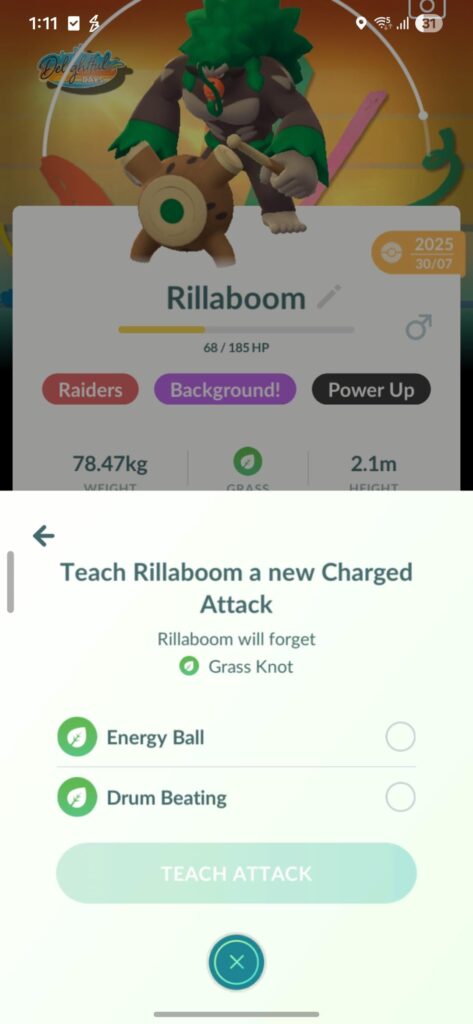 Rillaboom can't learn frenzy plant?