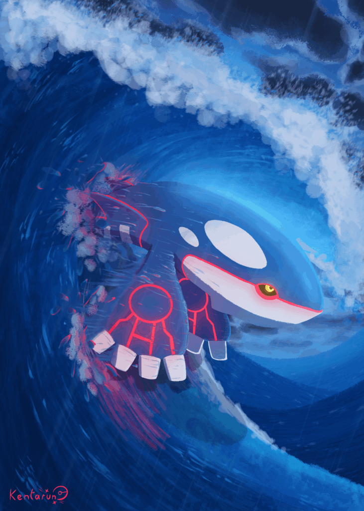 Kyogre TCG art I made for my own cards set [OC]