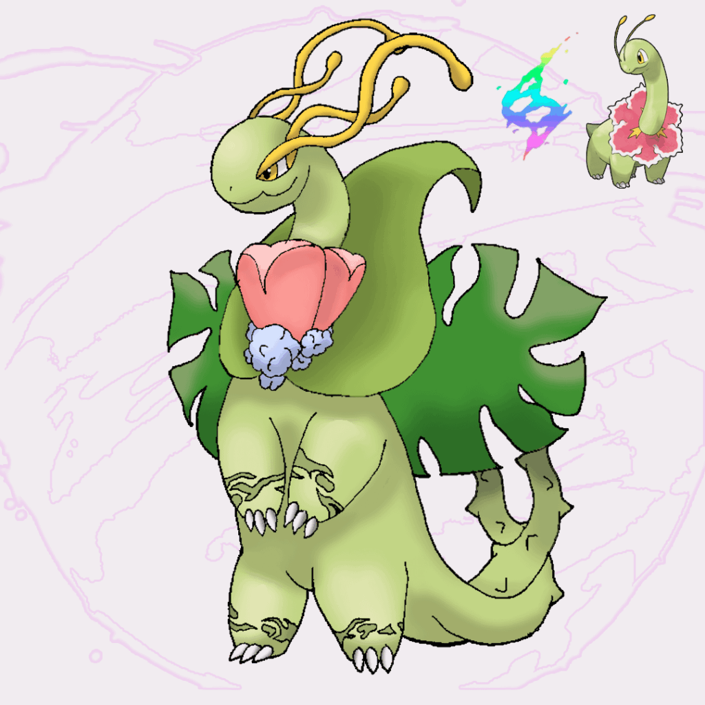 Rough Redesign of Mega Meganium (Grass/Dragon type)