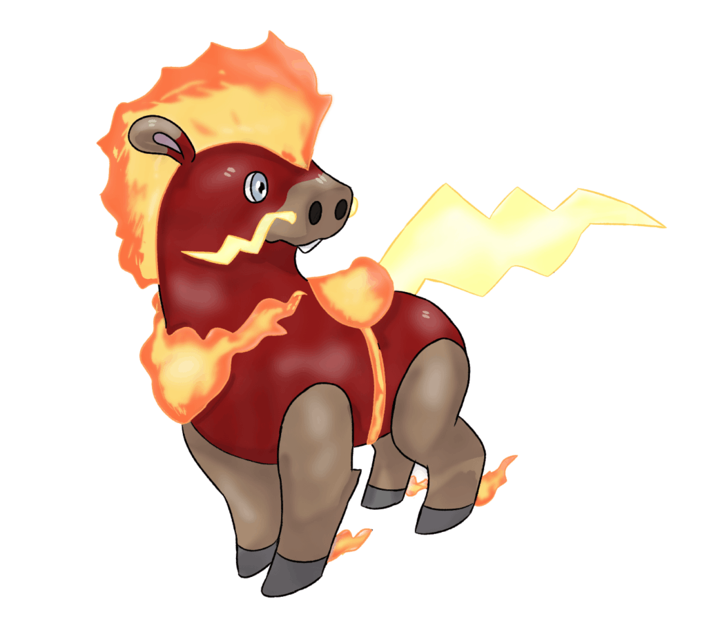 A fire starter fakemon idea i made fire/electric