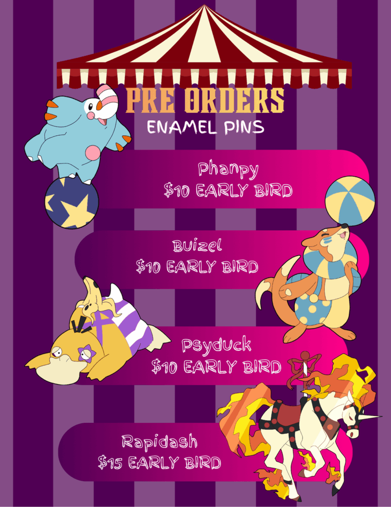 Circus Core Carousel Cuties Enamel Pins [OC]