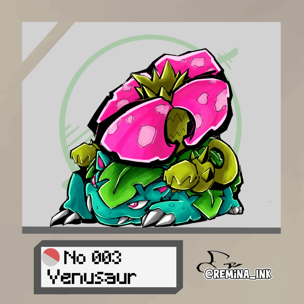No.003 — Venusaur (Kanto Pokédex Project)