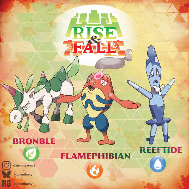 The midstages and dex entries for the final stages of the starters of my Italy region.