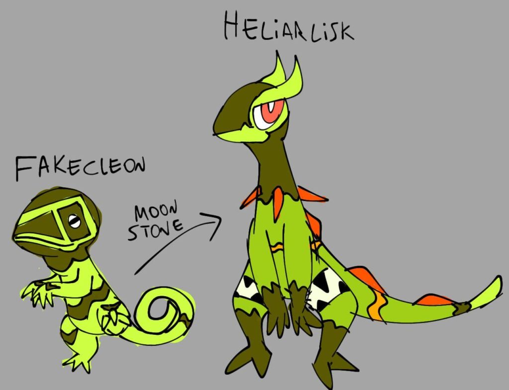 Meet Fakecleon (Electric) and its evolution Heliarlisk (Electric/Dragon)