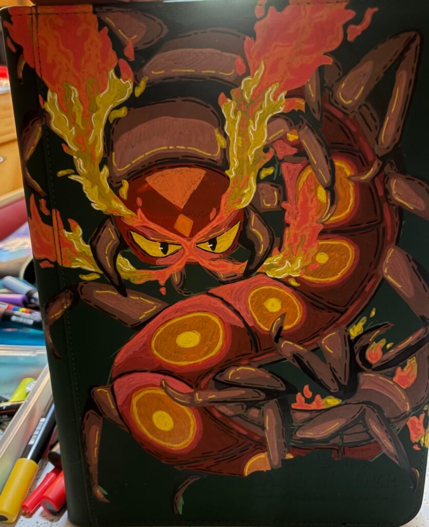 Finishing up the cover of my card binder