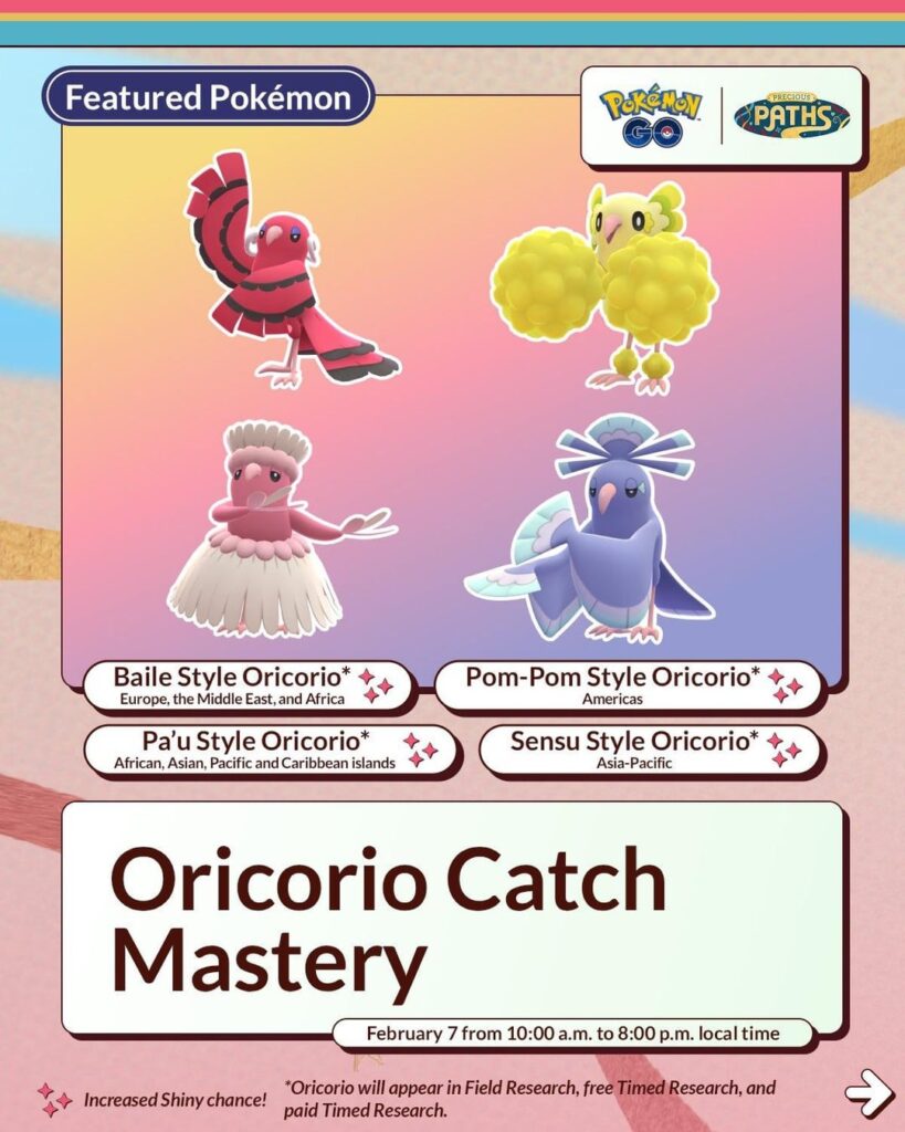 Oricorio Catch Mastery Niantic Infographic