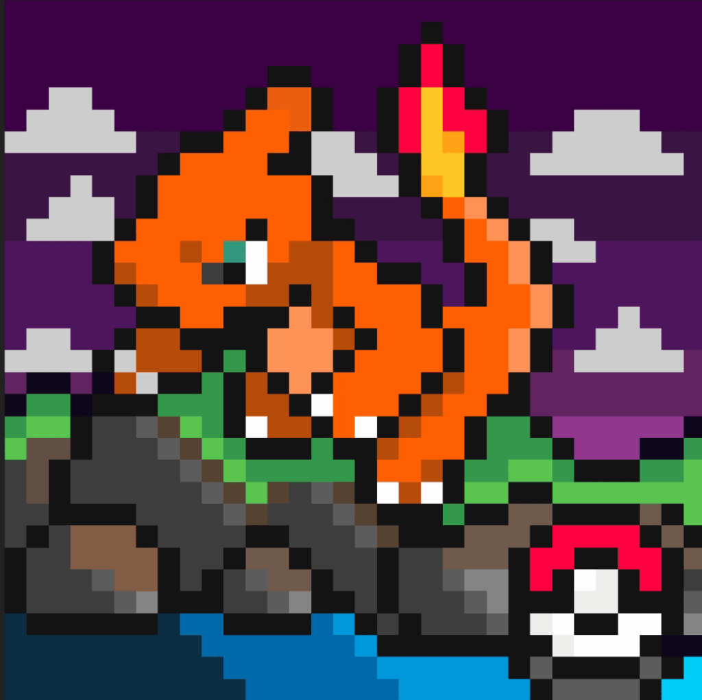 Pixel art of my second favorite Pokémon 🔥