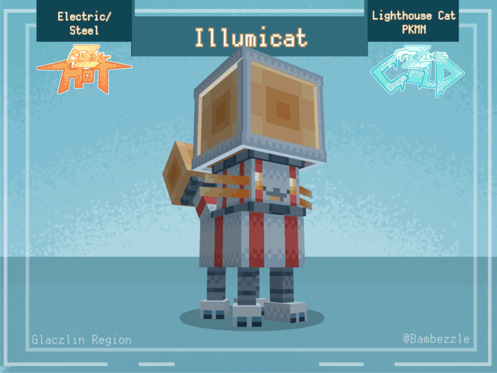 Illumicat (Electric/Steel) (3D Fakemon)
