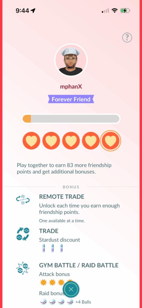 Removing Forever Friends Keeps Points