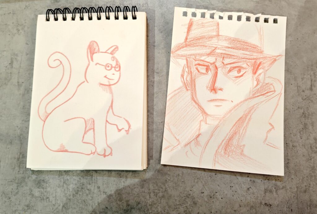 My husband and I doodled while waiting for food