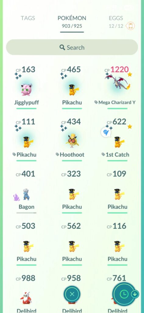 Caught only Shinies today. I couldn't play for the last 2 days as I was busy. I'm happy because i got 3 shiny Pikachu ( I know they're boosted 😝)