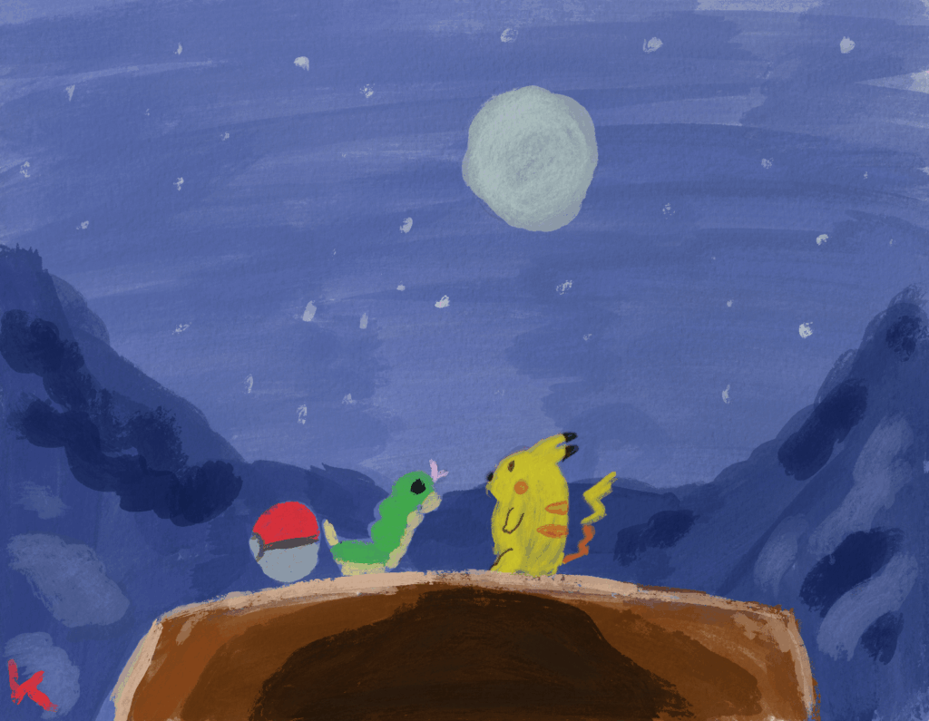 Pikachu and Caterpie