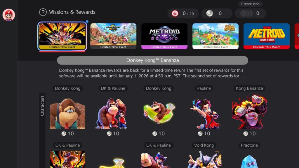 Donkey Kong Bananza NSO icons are now available again