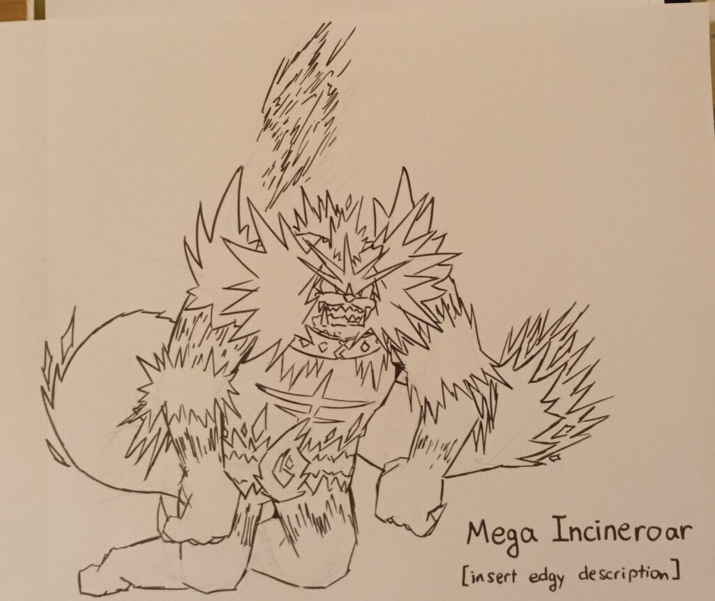Mega Incineroar concept art! (2 hours)
