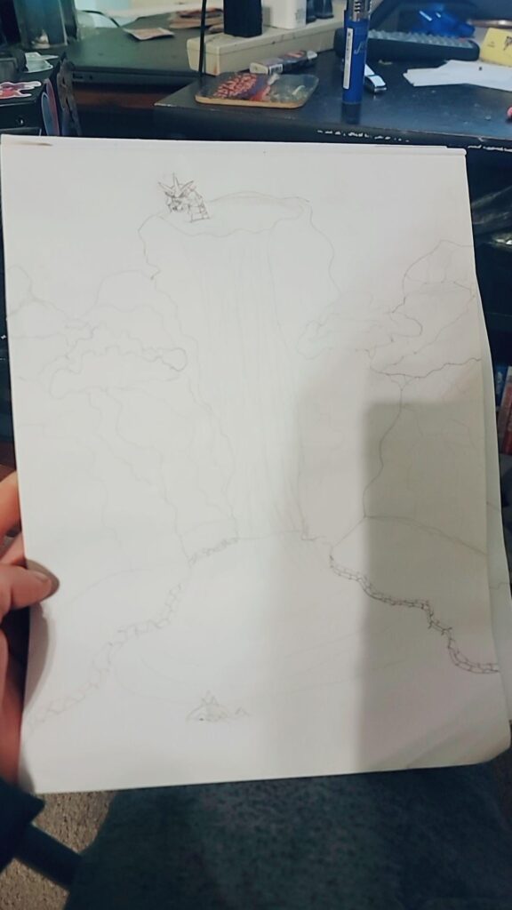 Rough sketch and color for my buddies painting im about to do