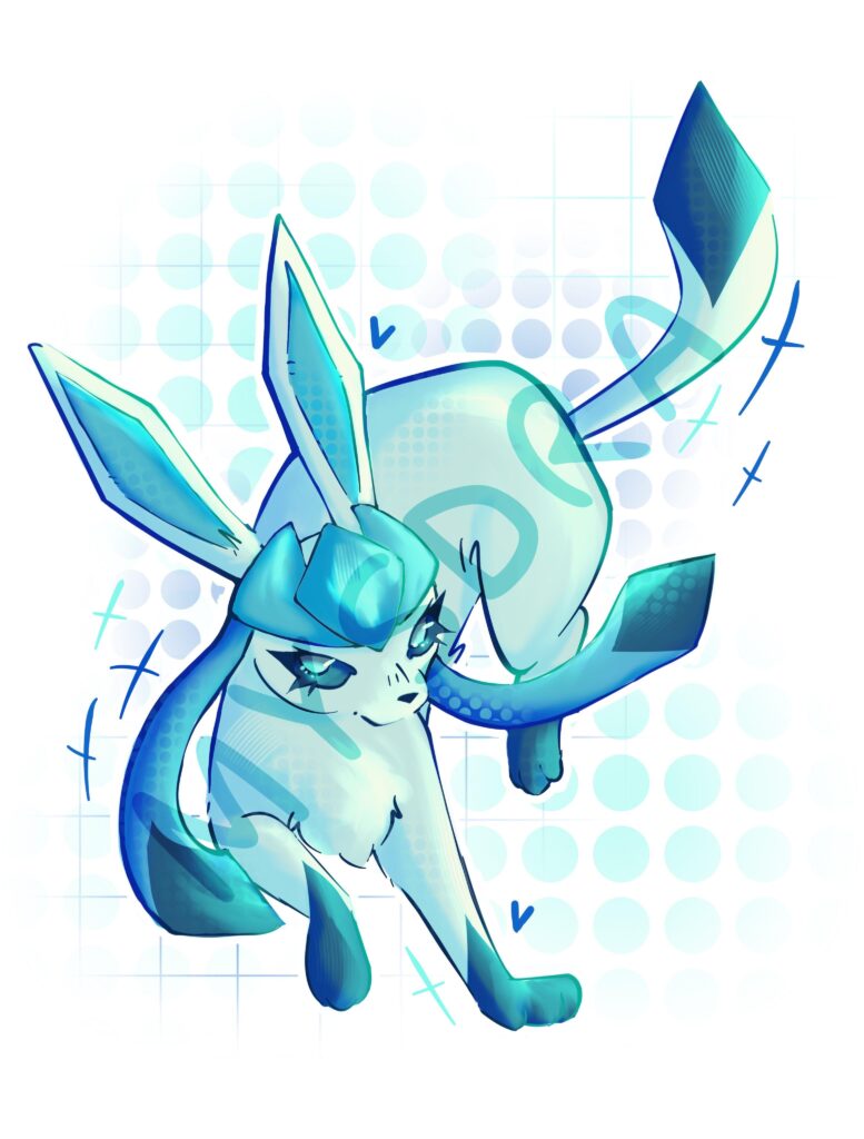 Glaceon in my artstyle ! <3 [OC]