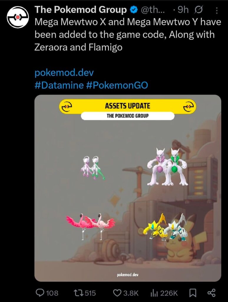 Mega Mewtwo X and Y and Mimikyu are coming to pokemon go way sooner then you imagine.