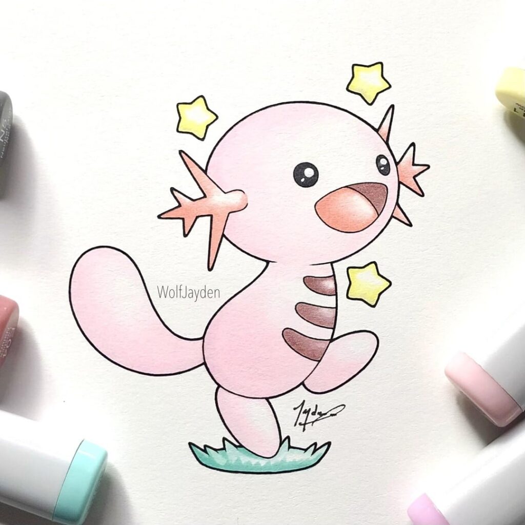 Wooper & Quagsire drawings I drew recently [OC]