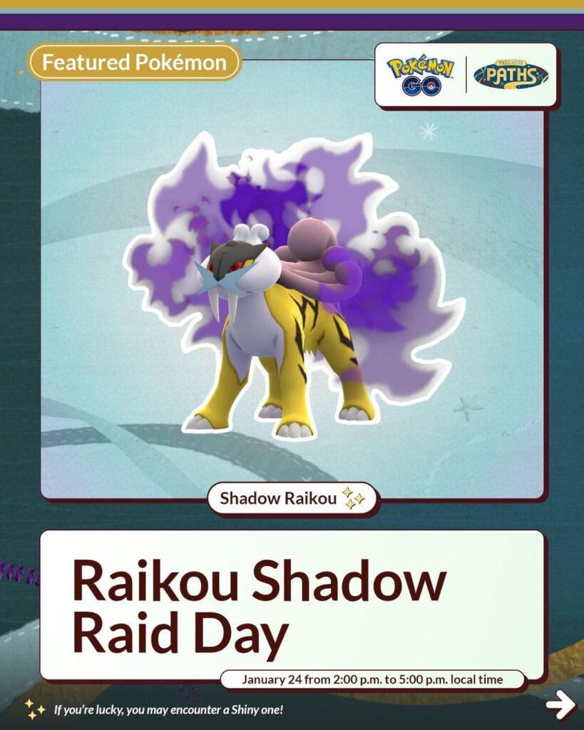 Raikou Shadow Raid Day Niantic Infographic