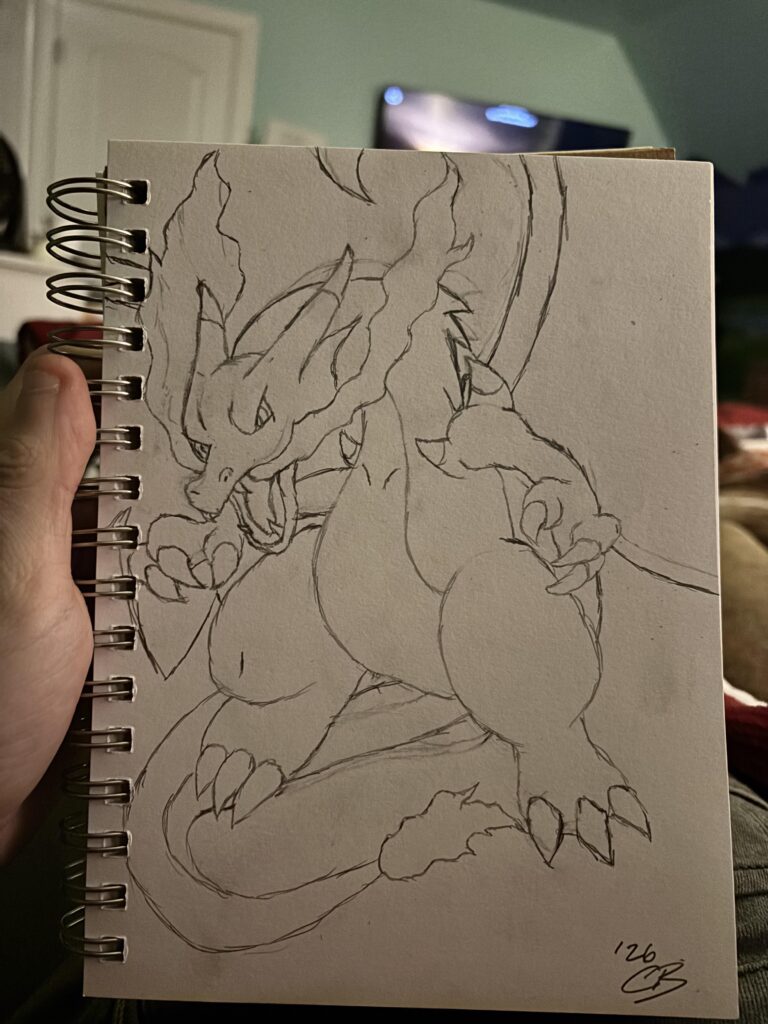 Mega Charizard X Drawing!