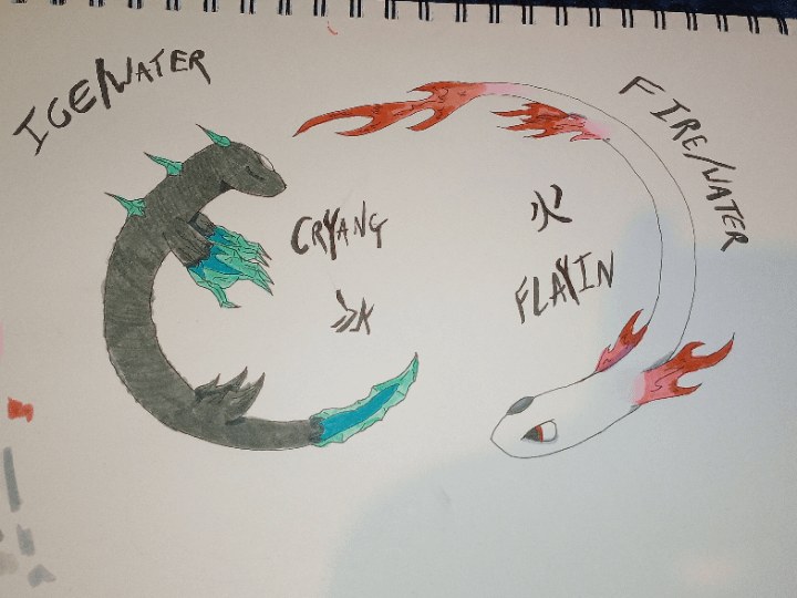 Made these YinYang themed fakemon based on Koi