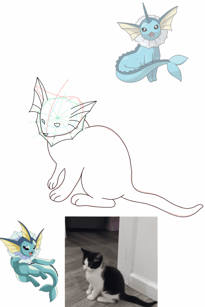 I'm trying to draw vaporeon
