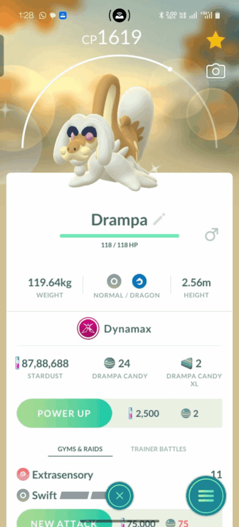 Shiny Drampa in first Max Battle!