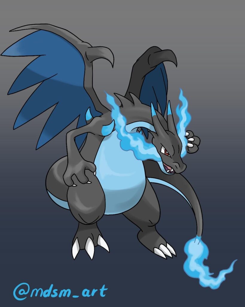 [OC] Mega Charizard X I drew