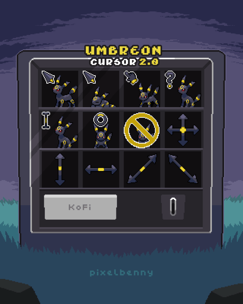 Umbreon v2 Animated Mouse Cursor [OC] I updated the previous cursor!