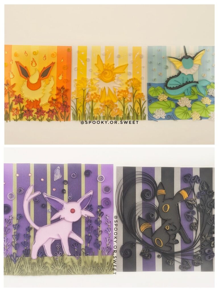 Eeveelution Paper Art (Quilling) by me OP