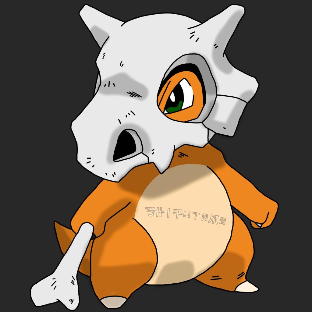 Happy 30th Anniversary Pokémon! Here's some art of my favorite lil dude 'Cubone' - In the Dragonball Z Artstyle!