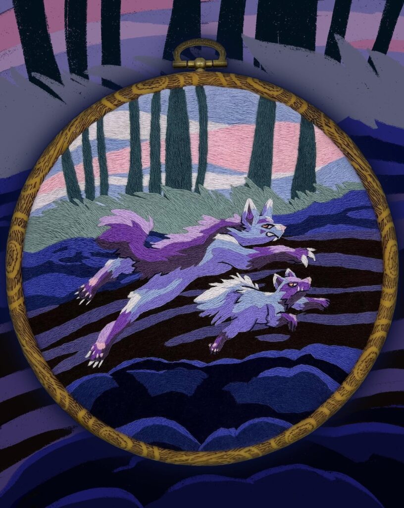 [OC] Poochyena and Mightyena Embroidery