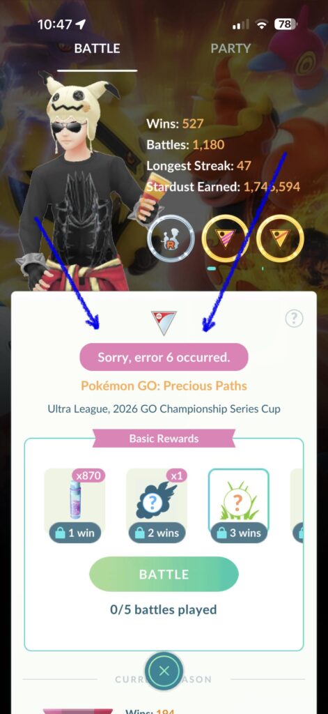 Anyone know what “error 6” is?