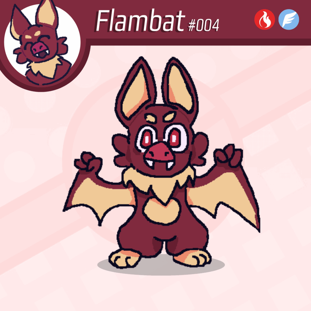 Flambat, el pokemon Murcielago Igneo.