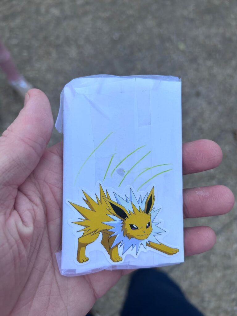 My son made me a pack of Pokemon cards for Valentine’s Day