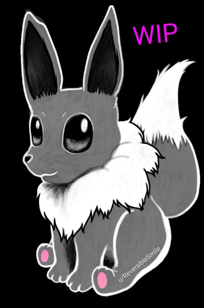 Shiny Eevee drawn on Google Photos app [WIP]