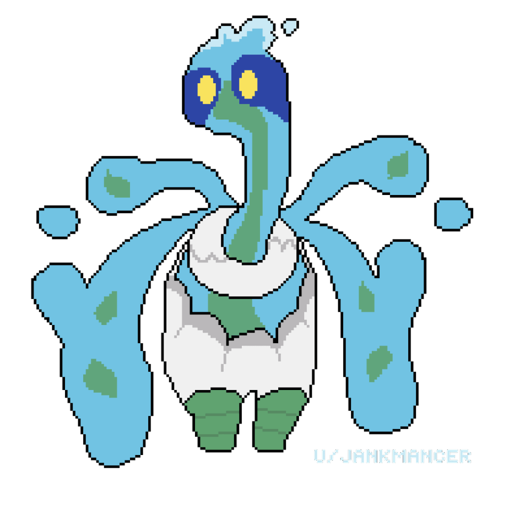 [OC] Pokemon that came to me in a dream! My friend told me to make him a Solosis regional variant, so here's Ansericlus and his line, bonus Mega!